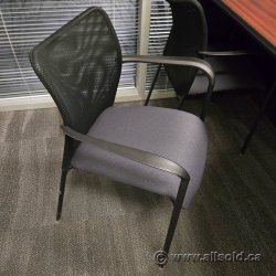 Black Mesh Back Stacking Office Guest Chair w/ Grey Seat